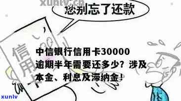 中信银行信用卡30000元逾期半年，还款总额及解决方案详解