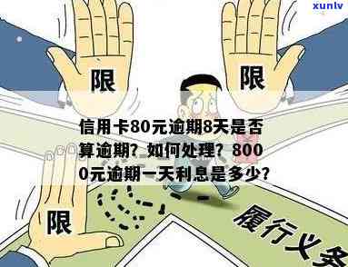 信用卡逾期还款产生的费用：8000元逾期一天的利息是多少？