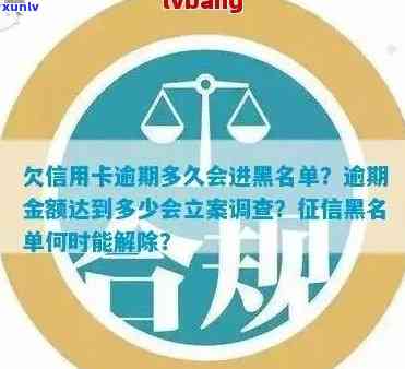 信用卡逾期多久会审判结果：欠信用卡逾期多久会被起诉或进入黑名单。