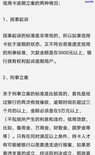 信用卡逾期多少才能立案