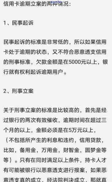 信用卡逾期多少可以立案