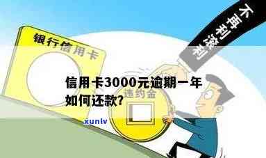 信用卡逾期一年未还款3000元，最需还多少钱？