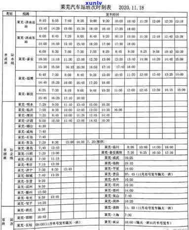 普洱至景东班时程表： 包含车次、时间、票价等信息。