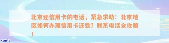 北京信用卡24小时热线：解答您的信用咨询、账户问题和紧急援助需求