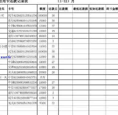 信用卡逾期明细表