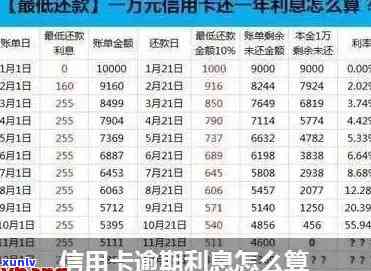 信用卡5万逾期利息计算 *** 及结果