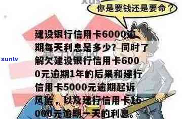 信用卡欠6000逾期利息怎么算：一个月利息、一年后果及应对措