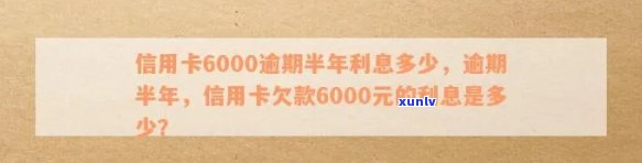 信用卡欠6000逾期利息