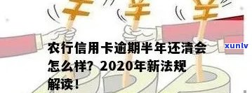 农行信用卡逾期还款政策规定：2020年新法规详解