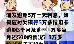 信用卡500块钱逾期一天利息及处理方式