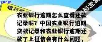 农业银行信用卡逾期查询全攻略：记录、方式、信用、银行、怎么看？