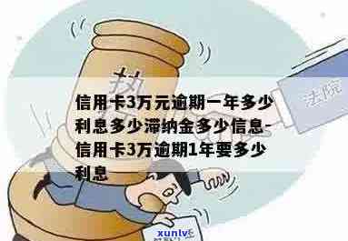 三万信用卡逾期一年利息及滞纳金总共多少