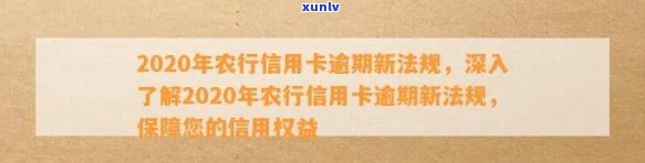 农行信用卡逾期新规定最新：2020年最新版解读与解析