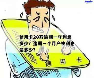 信用卡20万逾期利息怎么算：一年24%,一个月1.5%