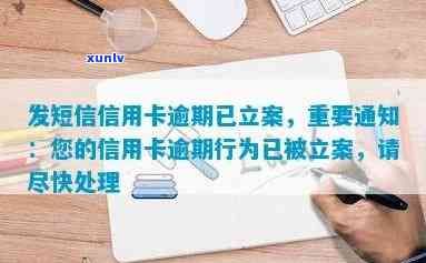 发短信信用卡逾期已立案：处理 *** 及含义解析