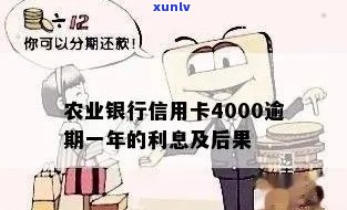 农行信用卡逾期4月的后果：信用记录受损、利息累积及可能的行动