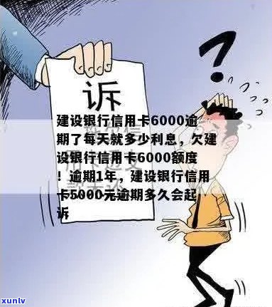 新建设银行信用卡逾期6000元，每天罚息多少？