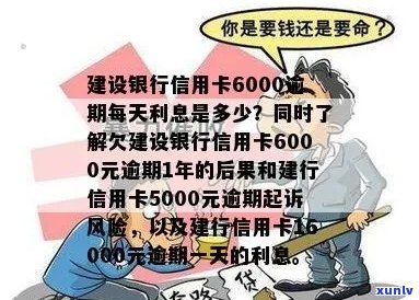 新建设银行信用卡逾期6000元，每天罚息多少？