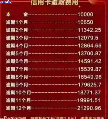 信用卡10万逾期半年利息计算及结果