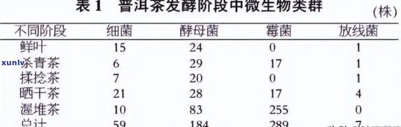 普洱茶中微生物的研究方案：探讨其在普洱茶加工中的作用及研究 *** 。