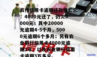 农行信用卡5000逾期6个多月：总欠款、处理办法和可能影响