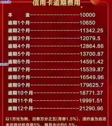 信用卡逾期1年利息计算：1万额度需要支付多少费用？