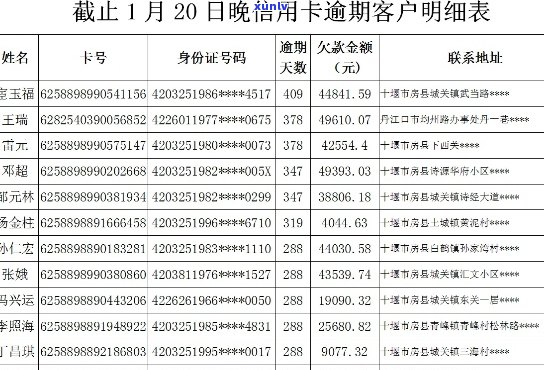 2019信用卡逾期名单江川