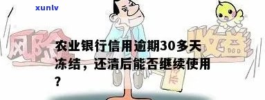 农业银行信用逾期30多天冻结后还款，信用额度是否恢复及解冻时间是多久？