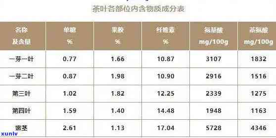 熟普洱茶营养成分表