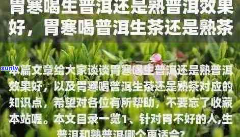 喝普洱茶对胃寒症状的缓解作用及注意事项