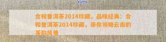 2014年合和普洱茶珍藏版：时光印记中的越品质