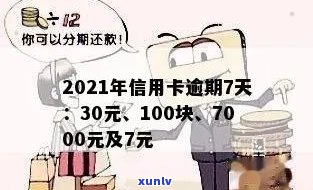 2021年信用卡逾期7天：30元、100元、7000元、100元，如何处理？