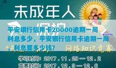 平安银行信用卡逾期利息计算：20000元1周利息多少？