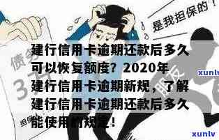 建行信用卡逾期还款后多久能恢复使用额度？2020年和XXXX年的逾期新政策解读