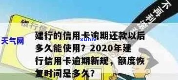 信用卡逾期还款后，多久能再次使用建设银行的信用卡？