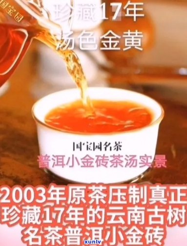 陈年普洱茶2003年小金砖一级：时光沉淀的味道，古树韵味，品鉴珍藏。