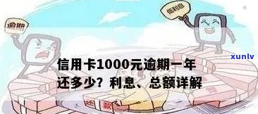 信用卡1000逾期一个月利息计算：合适费用与逾期一年还款