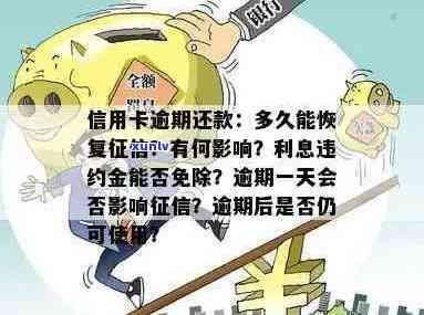 信用卡逾期还款对的影响及恢复时间：利息、违约金能否免？一天影响吗？