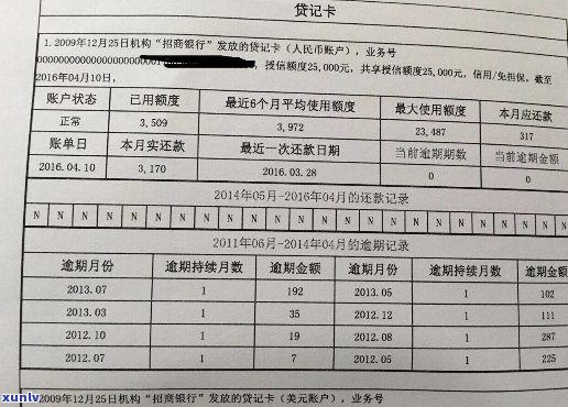 19行信用卡逾期记录