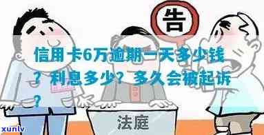 信用卡6万逾期1年利息计算与法律责任：逾期一天、一年罚息及起诉时长