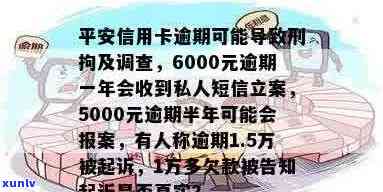 平安信用卡6000逾期一年立案警告：私人短信详情与处理建议