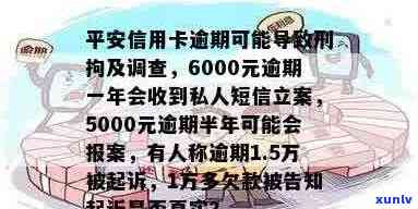 平安信用卡逾期发来开庭通知：6000元逾期一年立案侦查