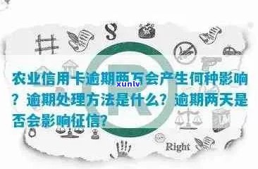 关于农行信用卡逾期15天2万的处理 *** 和解决方案，用户必看！