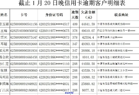 庆元县信用卡逾期