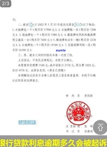 银行贷款逾期无力还款被起诉