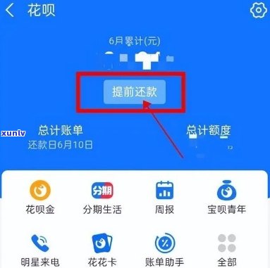 上月期花呗提前还款 *** 