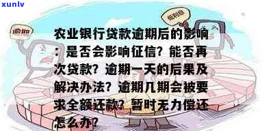 农业银行贷款逾期两个月后果严重吗