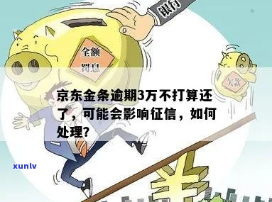 欠京东金条3万元逾期怎么办